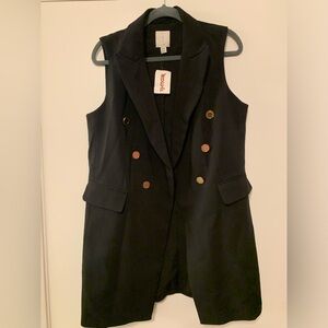 Joie Size M - Longline Black Blazer Vest